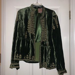 Double D ranch olive green velvet top